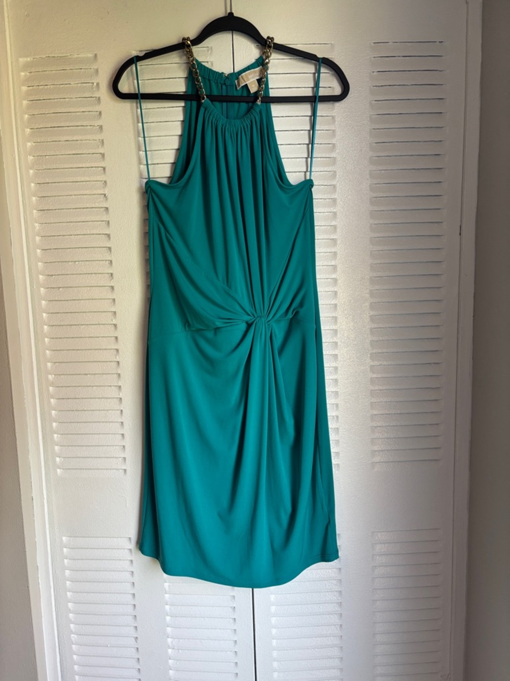Elegant Emerald Drape Dress by Michael Kors – Size M ✨💚 - Picture 2 of 11